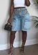 Women Ripped Cargo Denim Pants