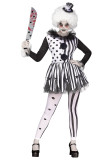 Halloween black and white clown princess dress circus trainer clown costume
