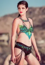 Summer Bra Chain Green Acrylic Sexy Accessories Bra Belt Suit Body Chain Jewelry