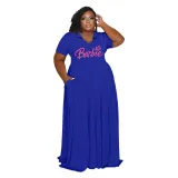 Casual Fashion Turndown Collar Solid Color Women's Plus Size Dress
