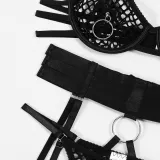 Sexy Lingerie Fashionable Hollow Meshsexy See-Through Bra And Garter Set