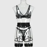 Sexy Lingerie Fashionable Hollow Meshsexy See-Through Bra And Garter Set