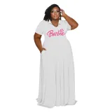Casual Fashion Turndown Collar Solid Color Women's Plus Size Dress