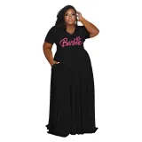 Casual Fashion Turndown Collar Solid Color Women's Plus Size Dress