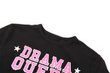 Camiseta corta con estampado de letras de color en contraste de verano para mujer