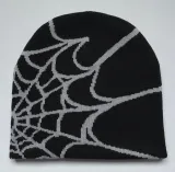 Autumn and winter spider web jacquard knitting warm hat and cold hat