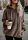 Women Long Sleeve Hooded Solid Fleece Zipper Top