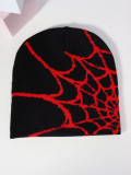Autumn and winter spider web jacquard knitting warm hat and cold hat