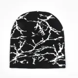 Autumn and winter spider web jacquard knitting warm hat and cold hat
