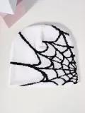 Autumn and winter spider web jacquard knitting warm hat and cold hat