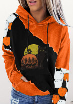 Halloween Dames losse bedrukte hoodies
