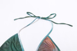 Conjunto de dos piezas de falda de vacaciones de bikini estampado de verano para mujer
