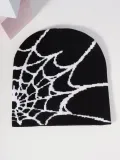 Autumn and winter spider web jacquard knitting warm hat and cold hat