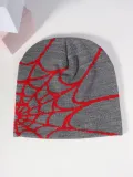 Autumn and winter spider web jacquard knitting warm hat and cold hat