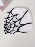 Autumn and winter spider web jacquard knitting warm hat and cold hat