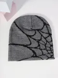 Autumn and winter spider web jacquard knitting warm hat and cold hat