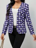 Women Casual Printed Pocket Blazer