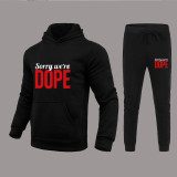 Men Autumn and Winter Loose Sports Print Hoodies
