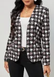 Women Casual Printed Pocket Blazer