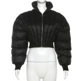 Autumn Women's Fashion Casual Slim Short Stand Collar Dowm Jacket Padded Coat