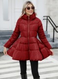Winter Padded Coat Slim Stand Collar Women's Maxi Slim Waist Down Jacket
