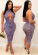 Summer Women's Sexy Tight Fitting Lace-Up Halter Midi Dress For Women