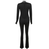Fall Women Long Sleeve Top and Casual Straight Pants Two-piece Set