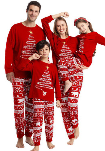 Christmas printed home clothes for the whole family