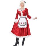 Christmas red apron maid dress two-piece party costume