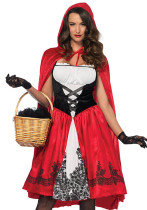 Disfraz de Caperucita Roja para Halloween, disfraz de reina del baile para fiesta de cosplay para adultos