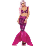 Halloween Mermaid Witch Costume Cosplay Stage Outfit Evening Dress