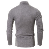 Men's Fall and Winter Turtleneck Basic Long Sleeve T-Shirt