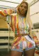 Fall Women Printed Casual Long Sleeve Top and Shorts Two-piece Set