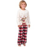 Christmas deer print Round Neck plaid home wear family wear