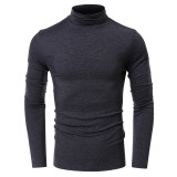 Men's Fall and Winter Turtleneck Basic Long Sleeve T-Shirt