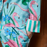 Flamingo Print Pajamas For Women Spring And Autumn Long Sleeve Outdoor Wear Homewear Set