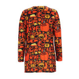 Spring And Autumn Women's Halloween Printed Tops Fashion Cardigans
