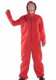 Halloween Dance Cosplay Costume Mask Red Jumpsuit