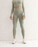 Pantalones de yoga sin costuras para glúteos, ropa de yoga transpirable, mallas deportivas básicas ajustadas de cintura alta
