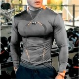 Summer Men'S Fitness Sports Training Breathable Short-Sleeved Quick-Drying Clothes Fashion Long-Sleeved T-Shirt New
