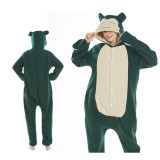 Fleece Halloween Cartoon Animal One-Piece Pajamas Couple Pajamas