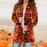Spring And Autumn Women's Halloween Printed Tops Fashion Cardigans