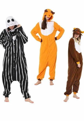 Halloween Skeleton Prop Costume Cartoon Animal One-Piece Jumpsuit Pajamas