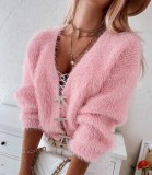 Women's Short Knitting Cardigan With Bow Knot