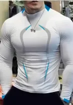 Summer Men'S Fitness Sports Training Breathable Short-Sleeved Quick-Drying Clothes Fashion Long-Sleeved T-Shirt New