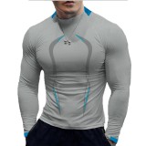Summer Men'S Fitness Sports Training Breathable Short-Sleeved Quick-Drying Clothes Fashion Long-Sleeved T-Shirt New