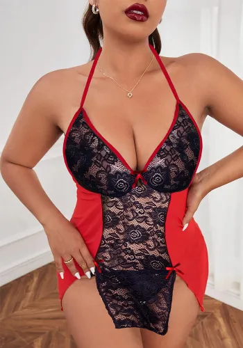 Plus size Women Patchwork Lace sexy lingerie