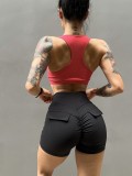 Women Ribbed Fitness Yoga Sports Bra Tank Top