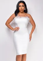 Women Solid Backless Sleeveless Bodycon Dress