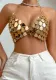 Women Sexy Beads Halter Neck Suspender Top